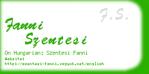 fanni szentesi business card